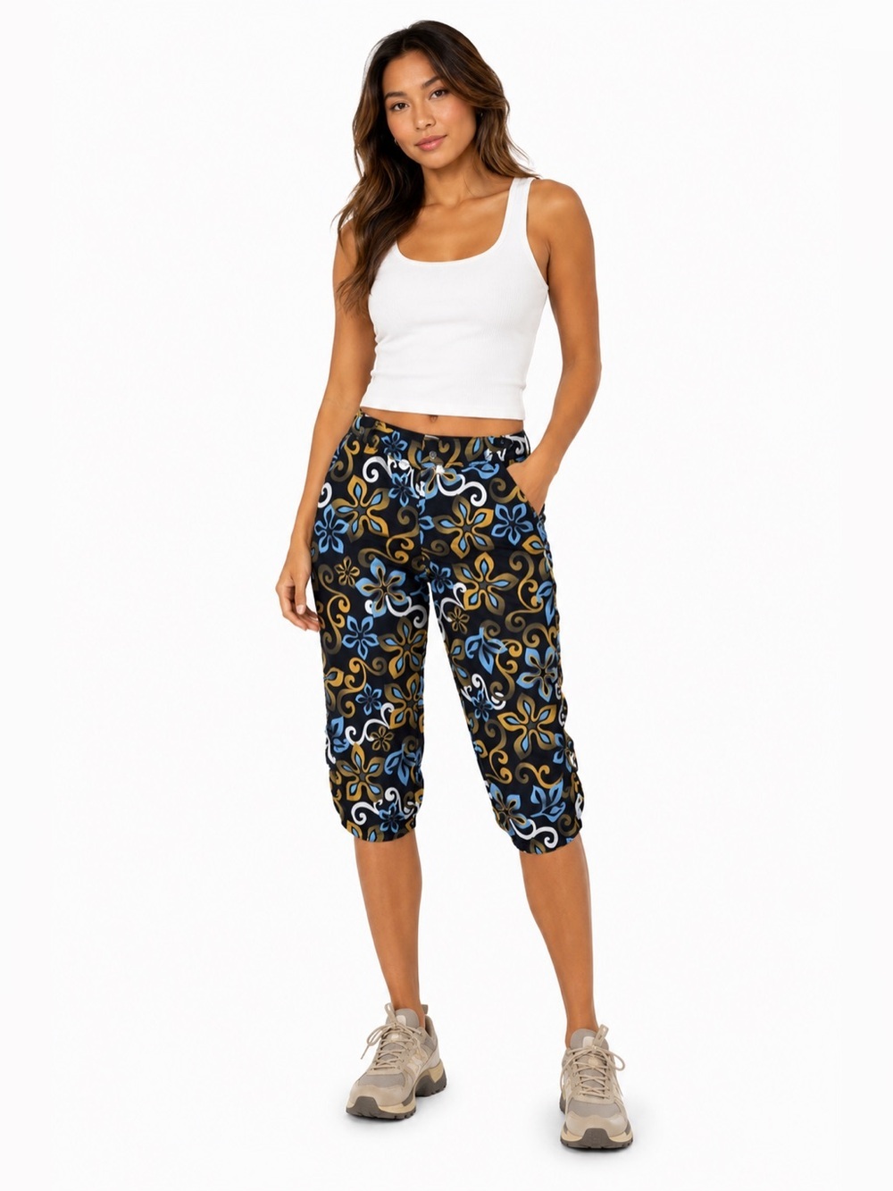 Prana Vintage Y2K Floral Print MTB Knickers Cropped Pants Padded Liner S